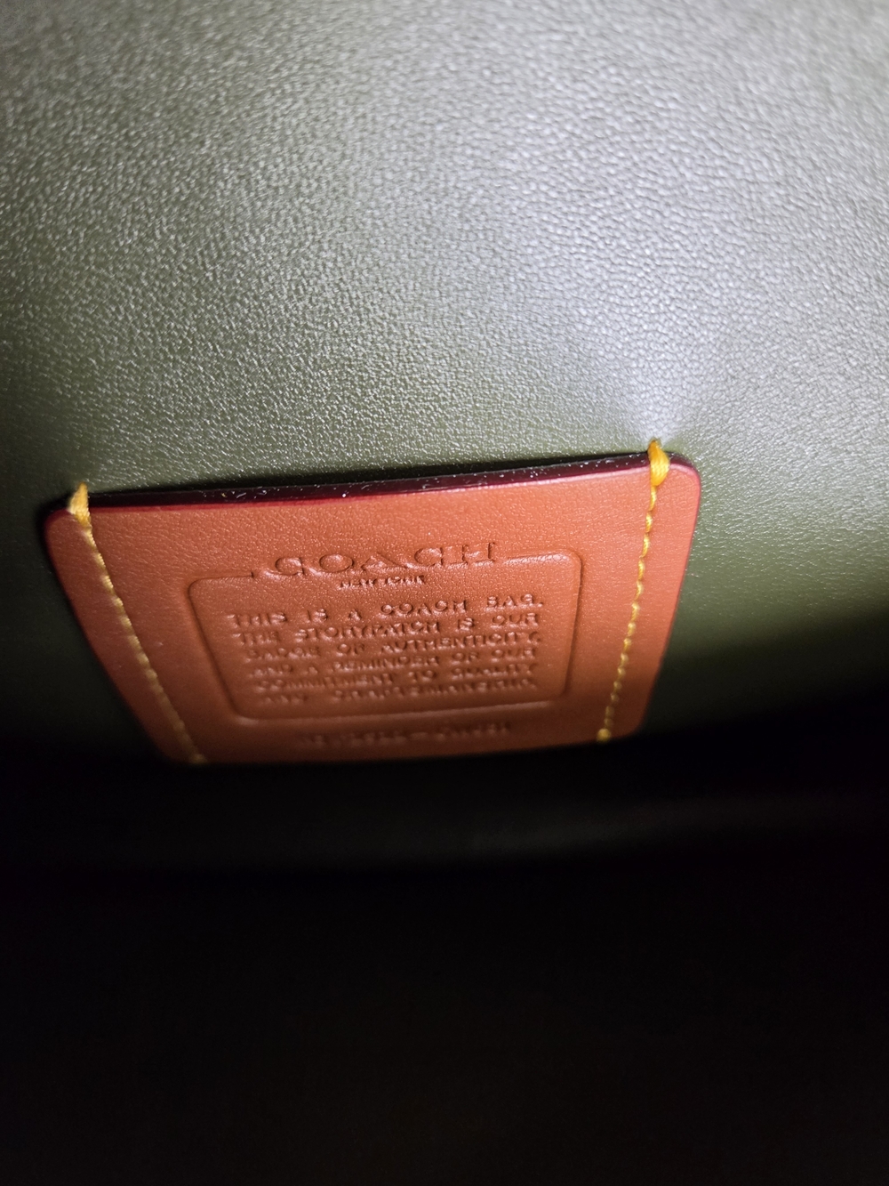 Coach Olive Green Spazzolato Leather Tabby 26 Shoulder Bag with Brass Hardware - Picture 16 of 16